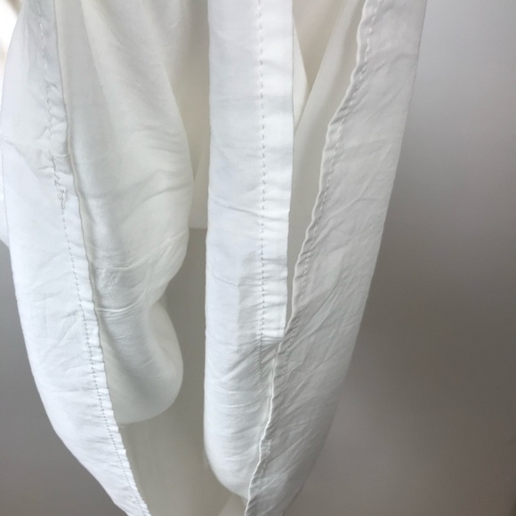 LULUS White V- Neck Tie Embroidery Midi Dress Size L - Picture 5 of 8